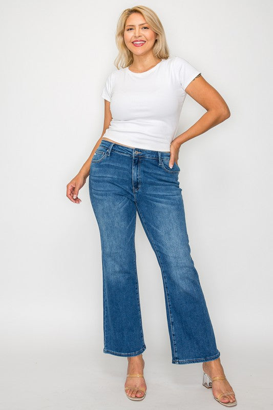 bytos Full Size Cat's Whiskers Mid Rise Ankle Jeans - Little Miss Vanilla