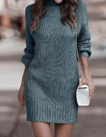 Women&#39;s Turtleneck Long Sweater Winter Fashion Long Sleeve Sweater Dress