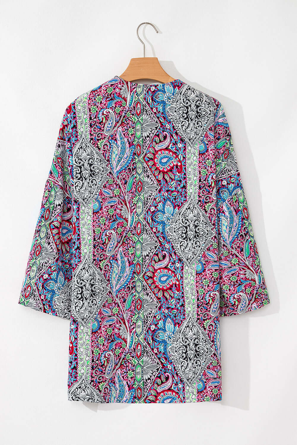 Red Paisley Print Open Front Kimono - Little Miss Vanilla