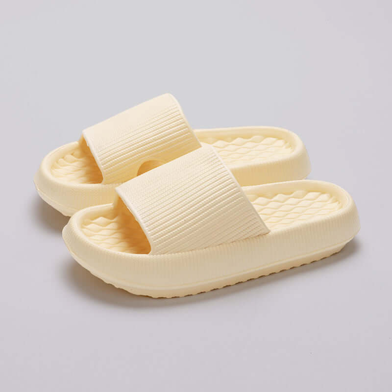 Summer EVA Slippers Solid Color Rhombus Stripe Anti-slip Slippers New Women&#39;s Home Shoes