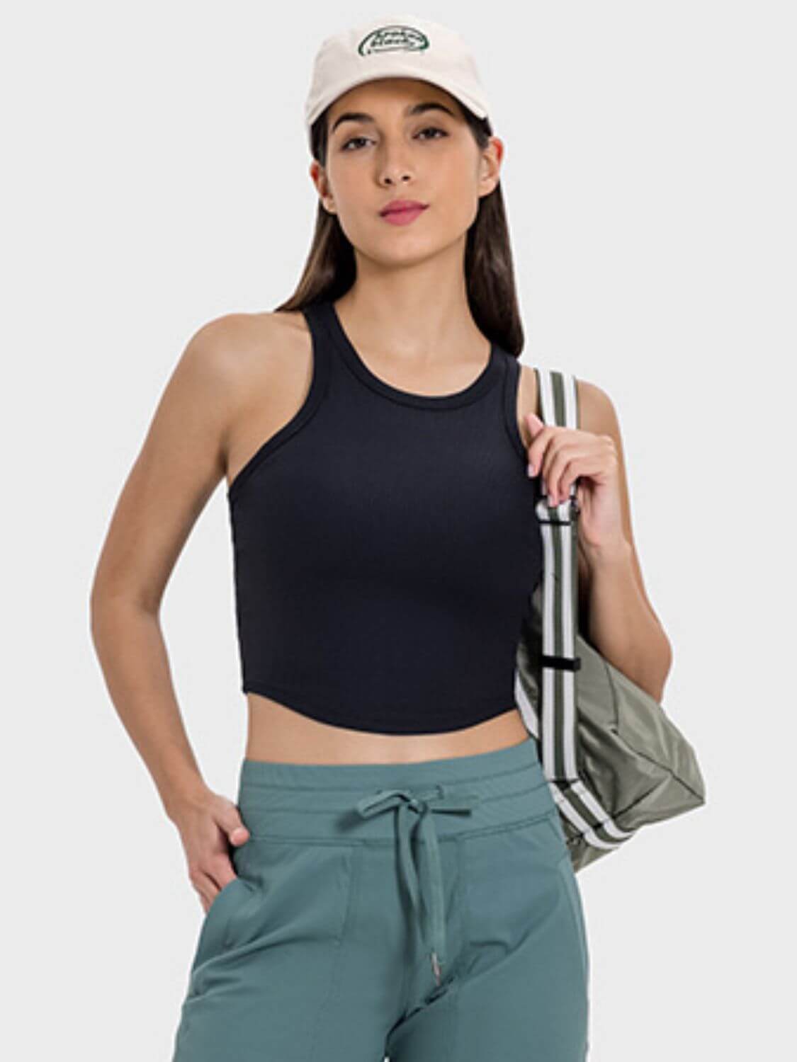 Millennia Round Neck Racerback Active Tank - Little Miss Vanilla