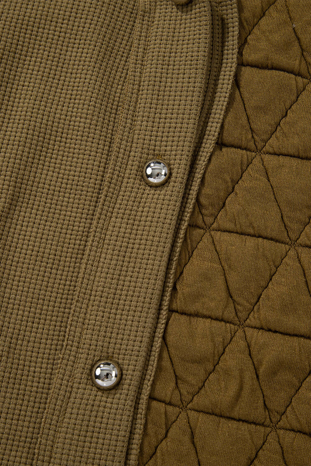 Jungle Green Quilted Textured Patchwork Loose Fit Hooded Jacket - Little Miss Vanilla