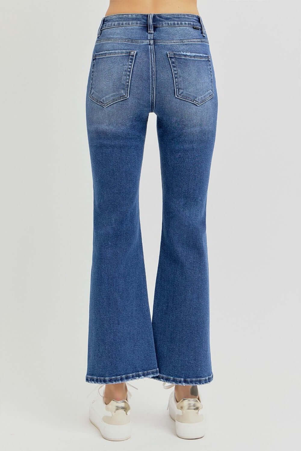 RISEN Full Size Distressed High Rise Crop Flare Jeans - Little Miss Vanilla