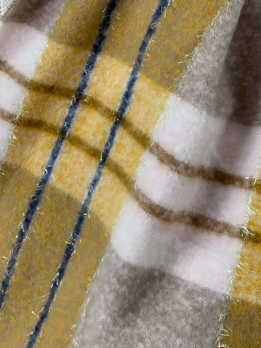 Long Chunky Scarf with Thick Twist Braid Tassel