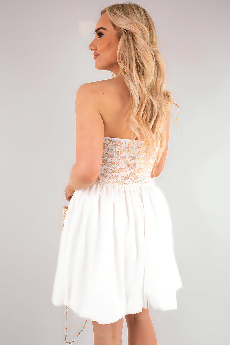 Strapless Heart-Shaped Lace Mini Dress