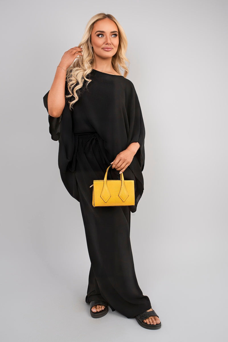 Batwing Top and Drawstring Wide Leg Trousers Co-ord Set