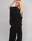 Batwing Top and Drawstring Wide Leg Trousers Co-ord Set