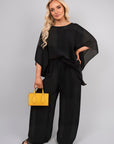 Batwing Top and Drawstring Wide Leg Trousers Co-ord Set