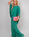 Batwing Top and Drawstring Wide Leg Trousers Co-ord Set