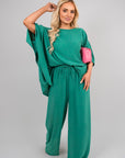 Batwing Top and Drawstring Wide Leg Trousers Co-ord Set