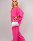 Batwing Top and Drawstring Wide Leg Trousers Co-ord Set