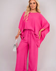 Batwing Top and Drawstring Wide Leg Trousers Co-ord Set