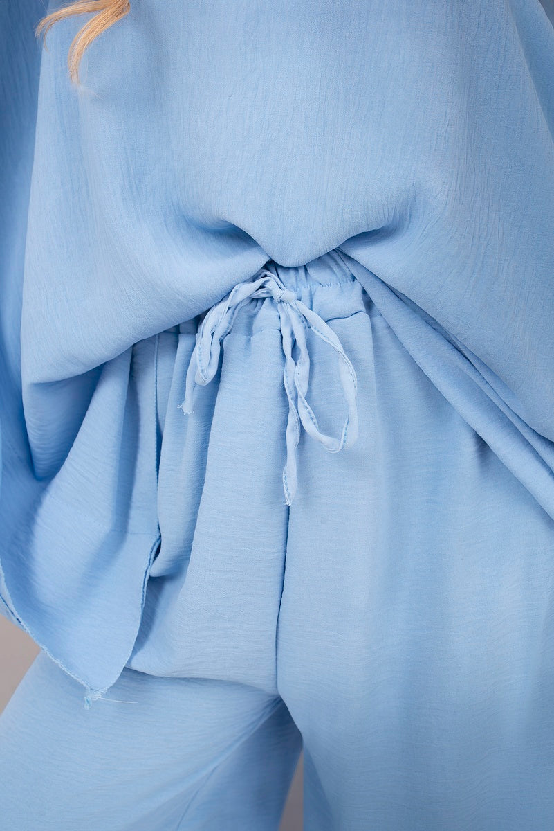 Batwing Top and Drawstring Wide Leg Trousers Co-ord Set