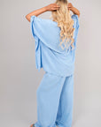 Batwing Top and Drawstring Wide Leg Trousers Co-ord Set
