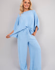 Batwing Top and Drawstring Wide Leg Trousers Co-ord Set