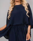 Batwing Top and Drawstring Wide Leg Trousers Co-ord Set