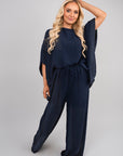 Batwing Top and Drawstring Wide Leg Trousers Co-ord Set