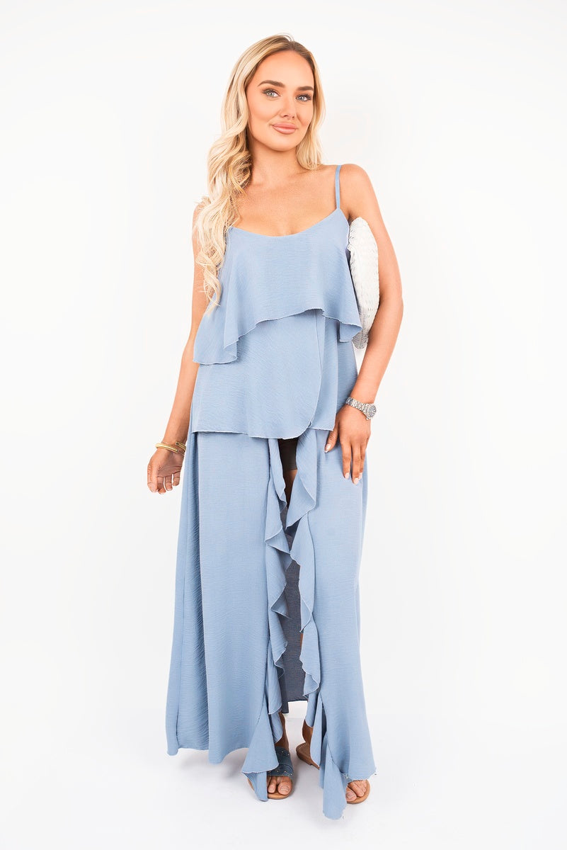 Layered Cami Top with Asymmetric Hem