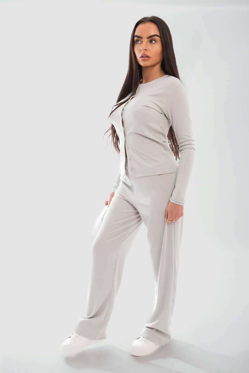 Long Sleeve Button Down Top & Trouser Co-ord Set