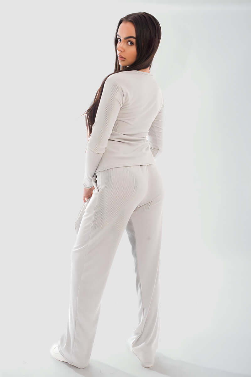 Long Sleeve Button Down Top & Trouser Co-ord Set