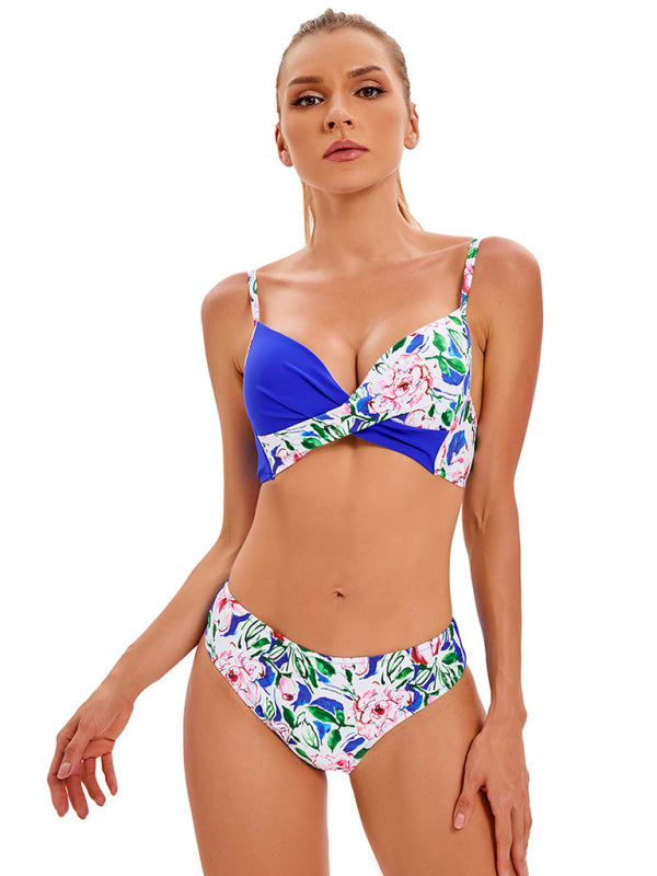 Women&#39;s Tropical Floral Print Bikini Set