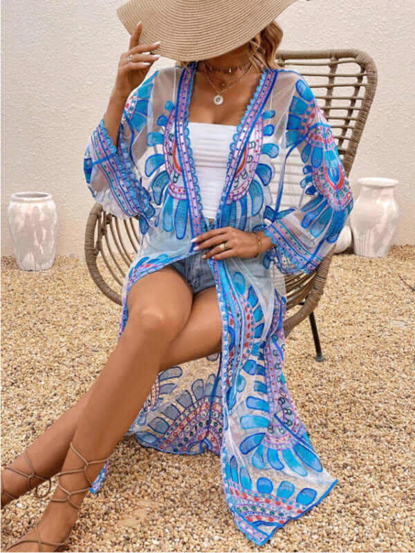 New Beach Skirt Casual Vacation Lace Cardigan Bikini Swimsuit Cover-Up Sun Protection Wear