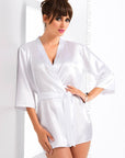 Aria Dressing Gown White - Sydney Rose Lingerie 