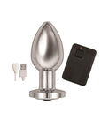 Ass-Sation Remote Controlled Vibrating Metal Butt Plug Silver - Sydney Rose Lingerie 