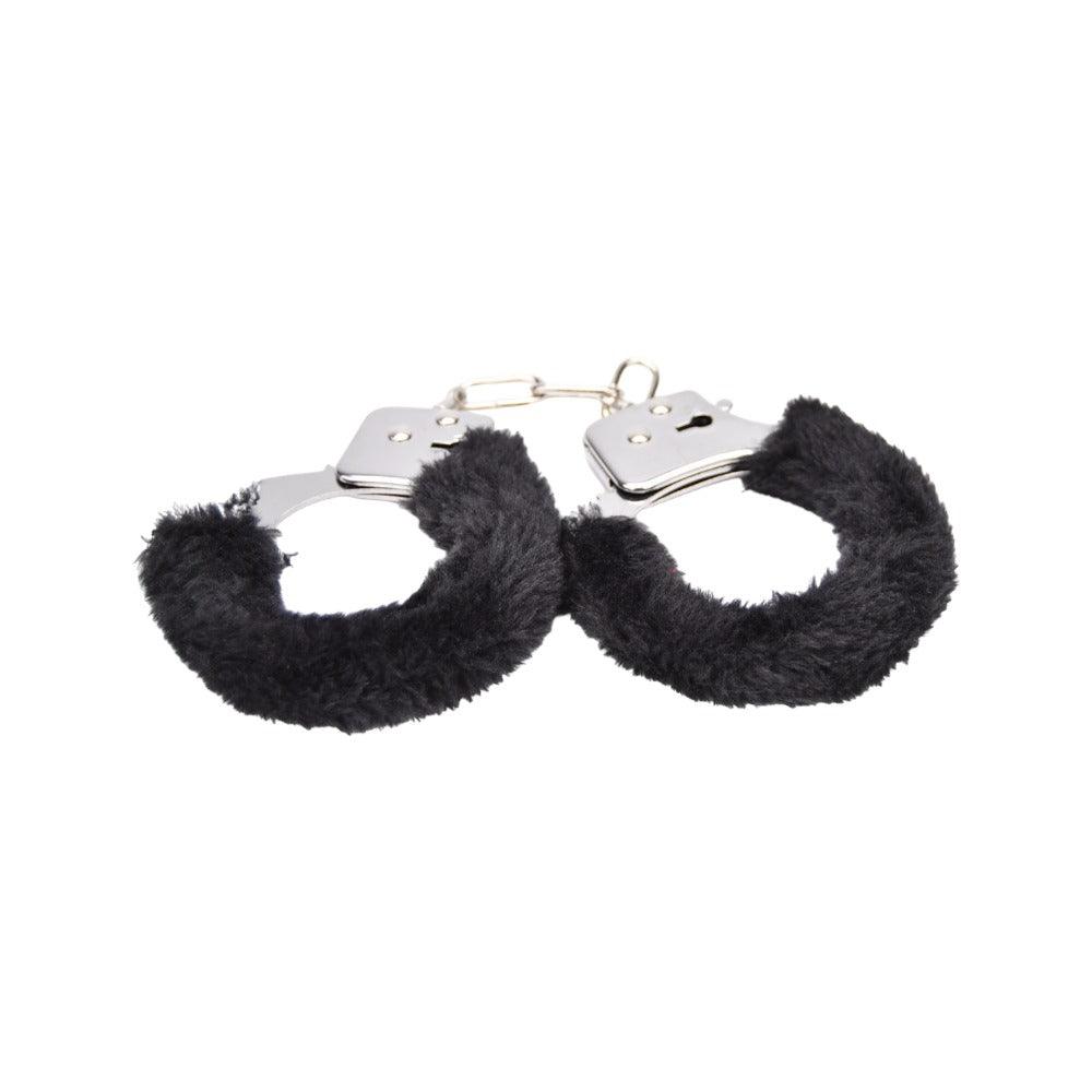 Bound to Play. Heavy Duty Furry Handcuffs Black - Sydney Rose Lingerie 