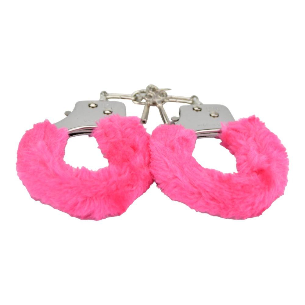 Bound to Play. Heavy Duty Furry Handcuffs Pink - Sydney Rose Lingerie 