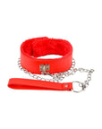 Bound to Please Furry Collar with Leash Red