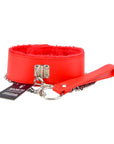 Bound to Please Furry Collar with Leash Red - Sydney Rose Lingerie 