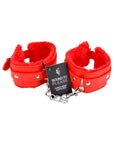 Bound to Please Furry Plush Wrist Cuffs Red - Sydney Rose Lingerie 