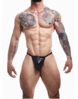 C4M Boost Black Leatherette G-String Extra Large