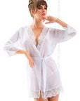 Cassidy Dressing Gown White - Sydney Rose Lingerie 