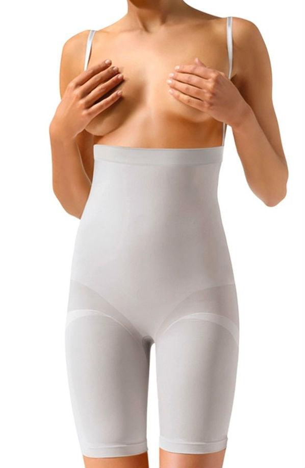 Control Body 410604 High Waist Long Shaping Shorts Bianco - Sydney Rose Lingerie 