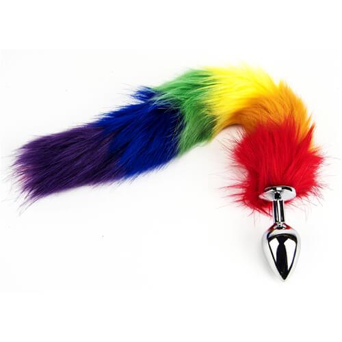 Furry Fantasy Rainbow Tail Butt Plug - Sydney Rose Lingerie 