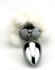 Furry Fantasy White Bunny Tail Butt Plug - Sydney Rose Lingerie 