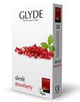 Glyde Ultra Slimfit Strawberry Flavour Vegan Condoms 10 Pack - Sydney Rose Lingerie 