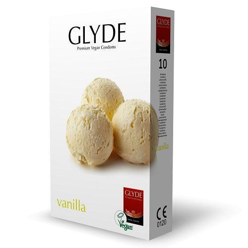 Glyde Ultra Vanilla Flavour Vegan Condoms 10 Pack - Sydney Rose Lingerie 