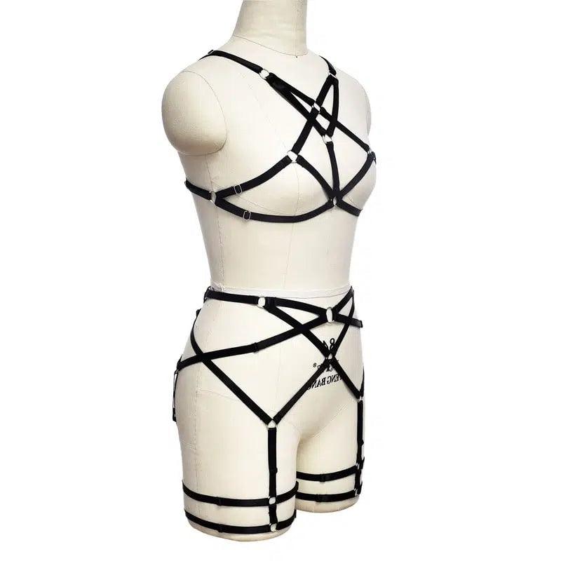 Hollow Breast Exposed Sexy Strappy Garter Set - Little Miss Vanilla