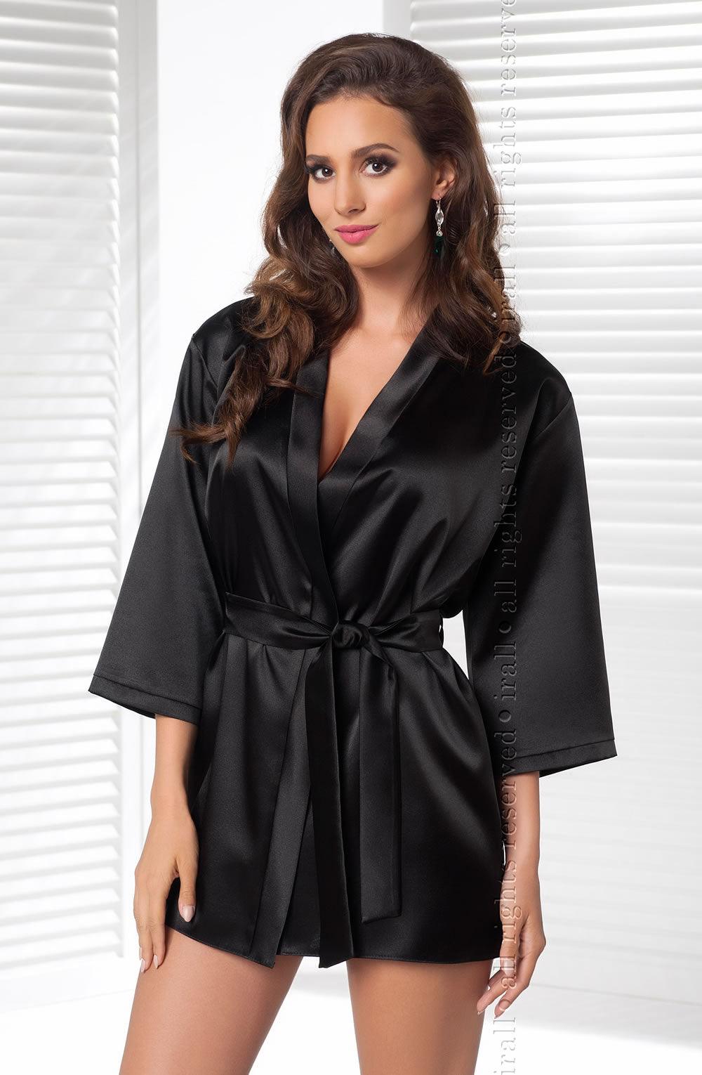 Irall Aria Dressing Gown Black - Sydney Rose Lingerie 