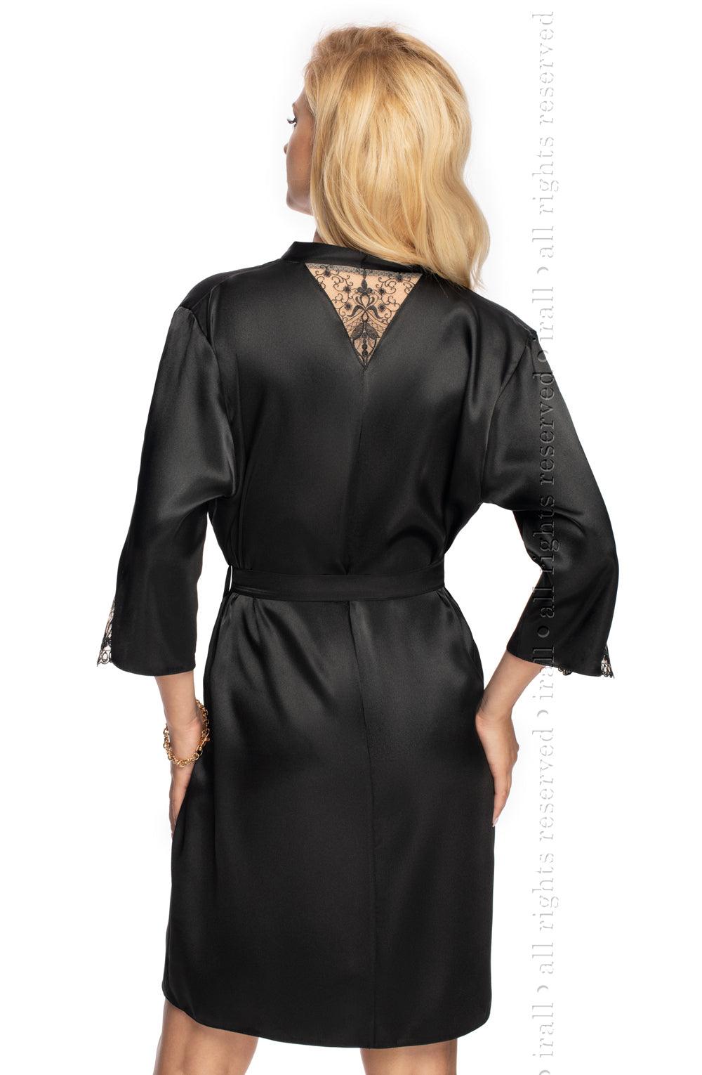 Irall Mallory Dressing Gown Black - Sydney Rose Lingerie 