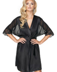 Irall Sharon Dressing Gown Black - Sydney Rose Lingerie 