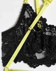 Lace Strap Stitching Heavy Craft Bra Set - Little Miss Vanilla