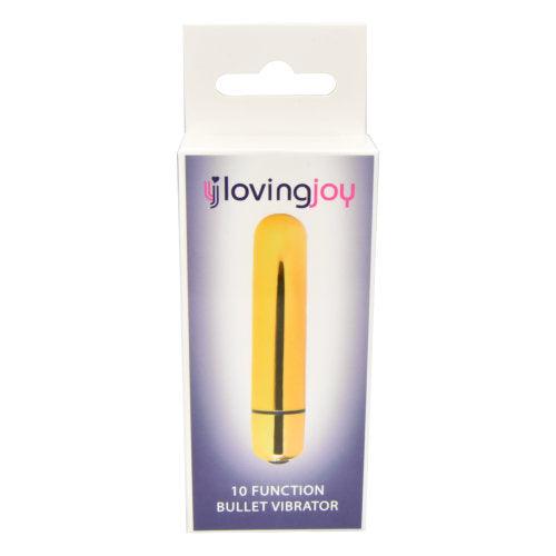 Loving Joy 10 Function Gold Bullet Vibrator - Sydney Rose Lingerie 