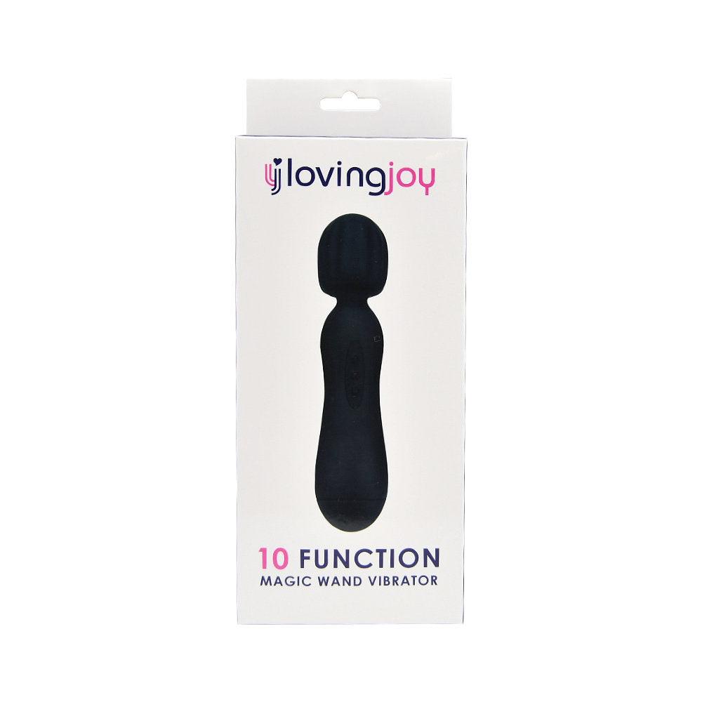 Loving Joy 10 Function Magic Wand Vibrator Black - Sydney Rose Lingerie 