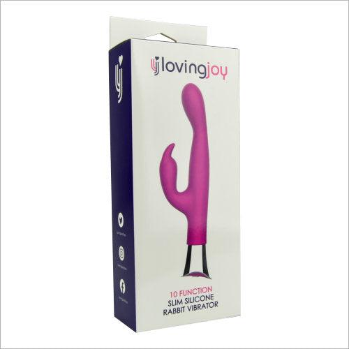 Loving Joy 10 Function Slim Silicone Rabbit Vibrator Purple - Sydney Rose Lingerie 