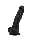 Loving Joy 7 Inch Realistic Silicone Dildo with Suction Cup and Balls Black
