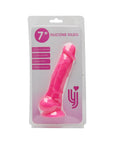 Loving Joy 7 Inch Realistic Silicone Dildo with Suction Cup and Balls Pink - Sydney Rose Lingerie 